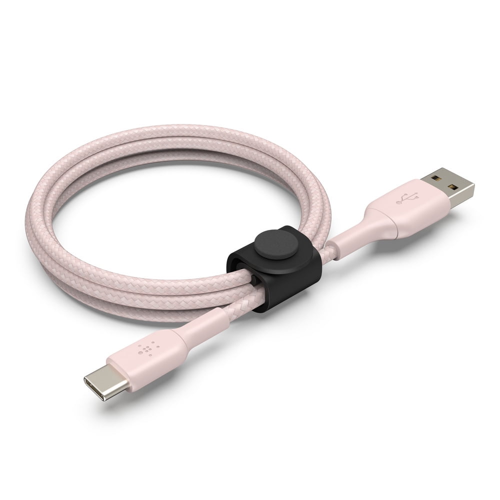 Boostcharge Braided USB-C Cable (5Ft) - Perfect for iPhone 16, 15, Galaxy S25, S24 & More in Stylish Rose Gold