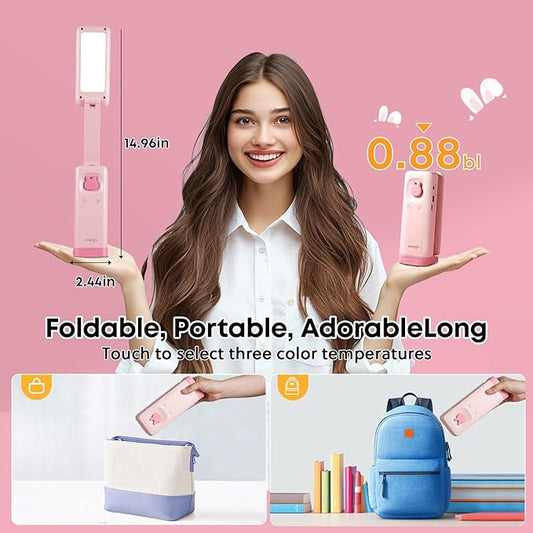 VAVOFO Foldable Portable Desk Lamp – Pink