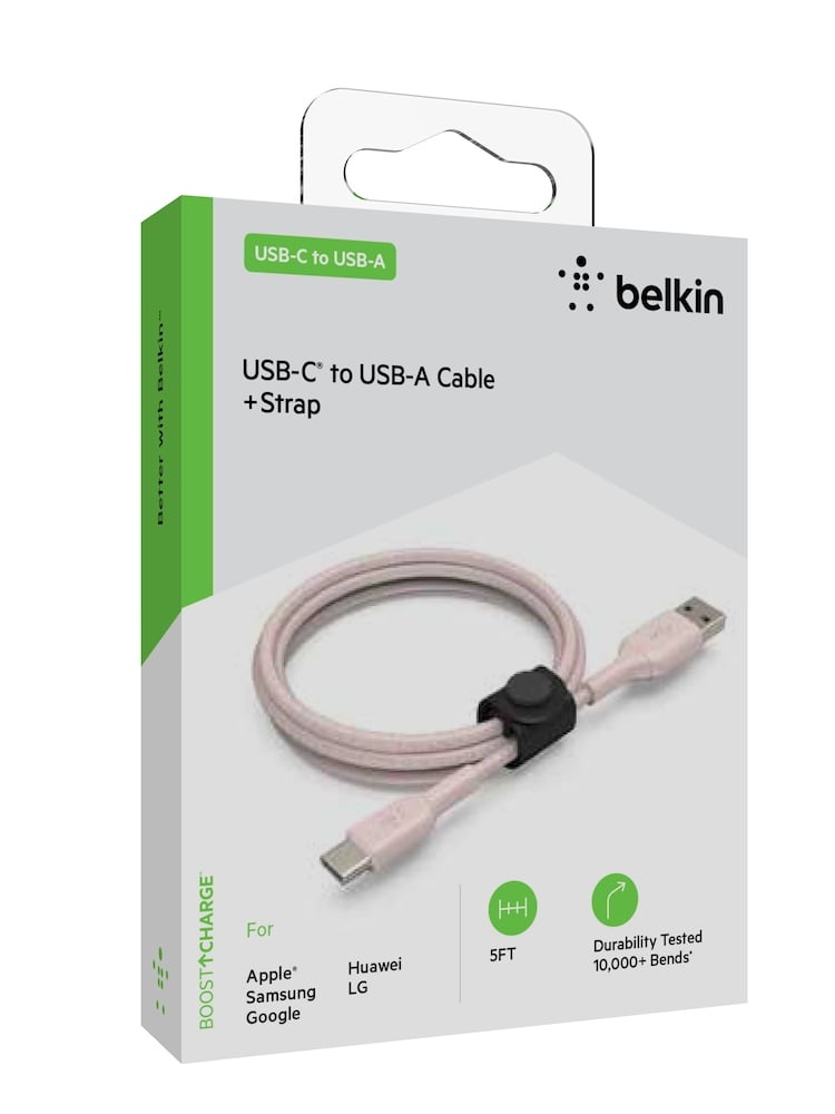 Boostcharge Braided USB-C Cable (5Ft) - Perfect for iPhone 16, 15, Galaxy S25, S24 & More in Stylish Rose Gold
