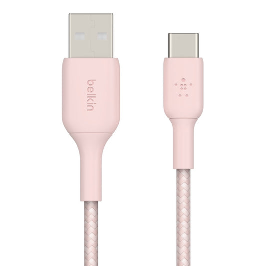 Boostcharge Braided USB-C Cable (5Ft) - Perfect for iPhone 16, 15, Galaxy S25, S24 & More in Stylish Rose Gold
