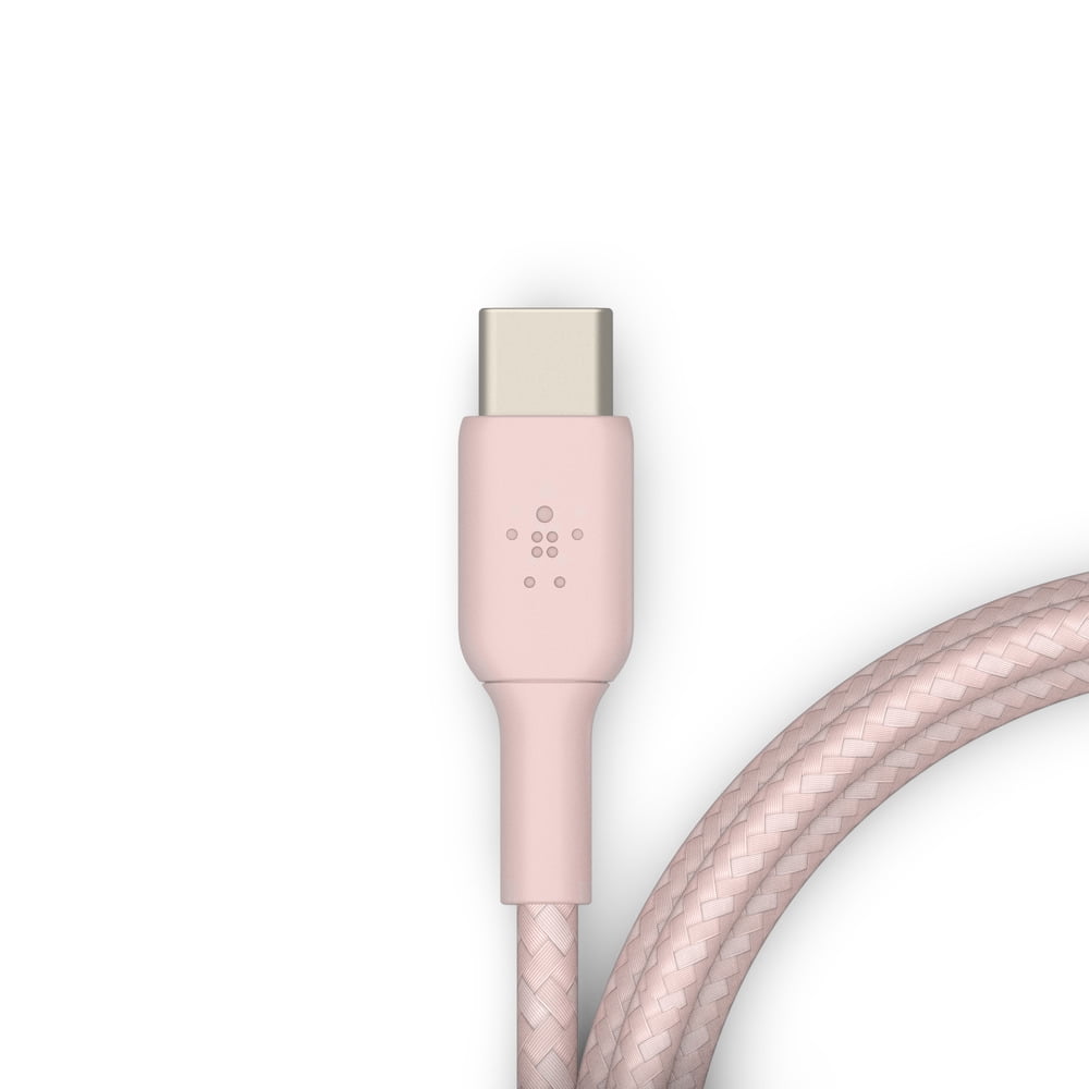 Boostcharge Braided USB-C Cable (5Ft) - Perfect for iPhone 16, 15, Galaxy S25, S24 & More in Stylish Rose Gold
