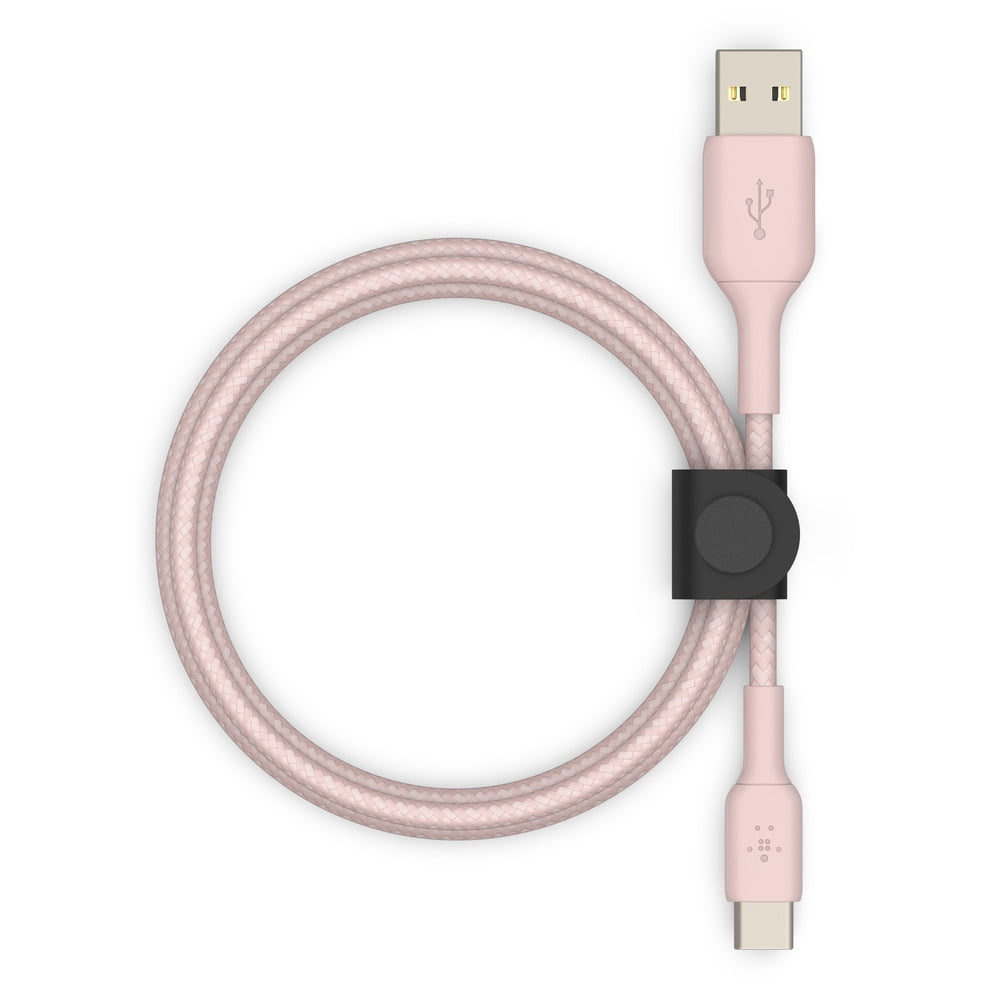 Boostcharge Braided USB-C Cable (5Ft) - Perfect for iPhone 16, 15, Galaxy S25, S24 & More in Stylish Rose Gold