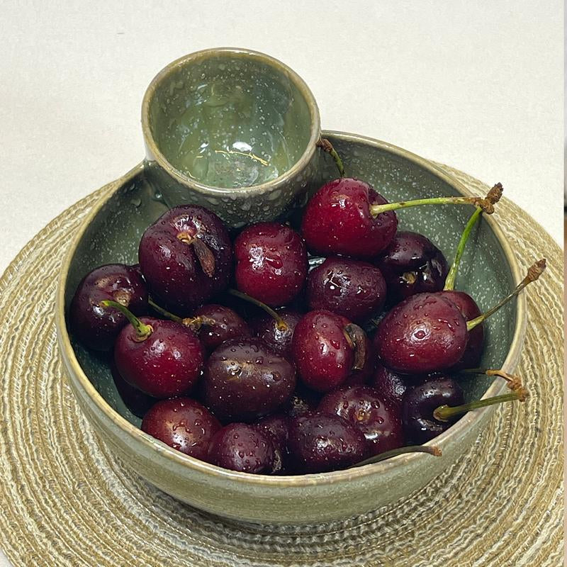Handmade Ceramic Handmade and Ceramic Cherry and Cherry Fruit Small Bowls, French Fries Bowls, Salad Bowls, Dumpling Bowls